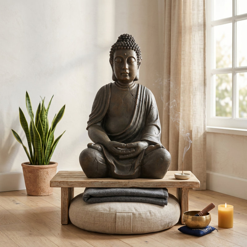 Hubertine Buddha Statue, 19.75"
