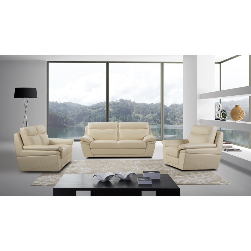 Fauteuil large Navya de 121,92 cm, Similicuir crème