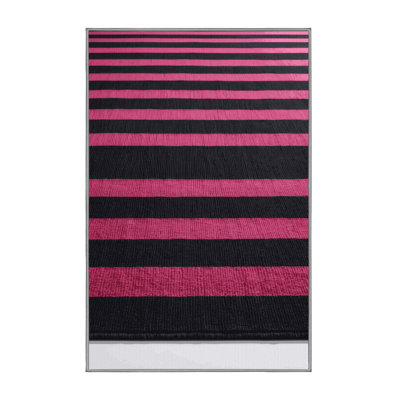 Tapis mauve à rayures horizontales lavable à la machine