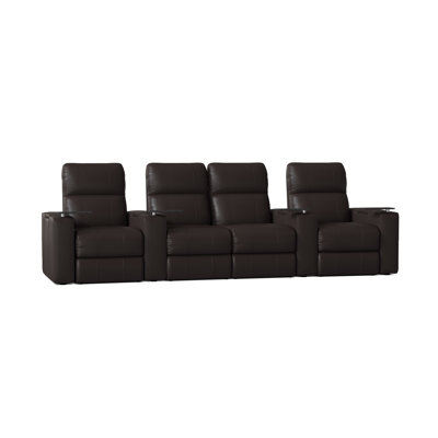 Upholstered Home Theater Seating with Cup Holder
