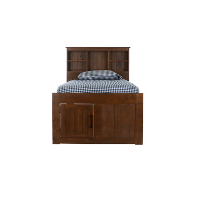 Solid Wood Full Bookcase Bed With 6 Drawers