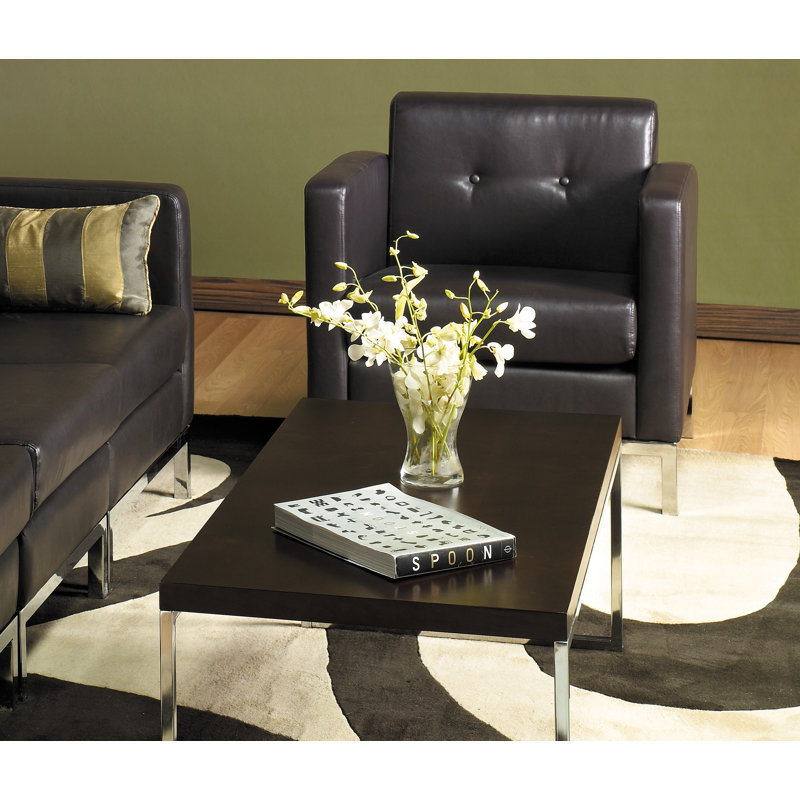 Agadir Faux Leather Accent Chair, Espresso Faux Leather