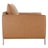 Jay Upholstered Genuine Leather Square Arm Accent Chair with Metal Legs