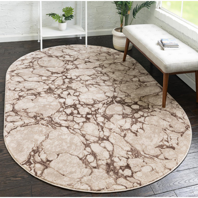 Kennebec Abstract Indoor Rug, Oval 5' x 8'