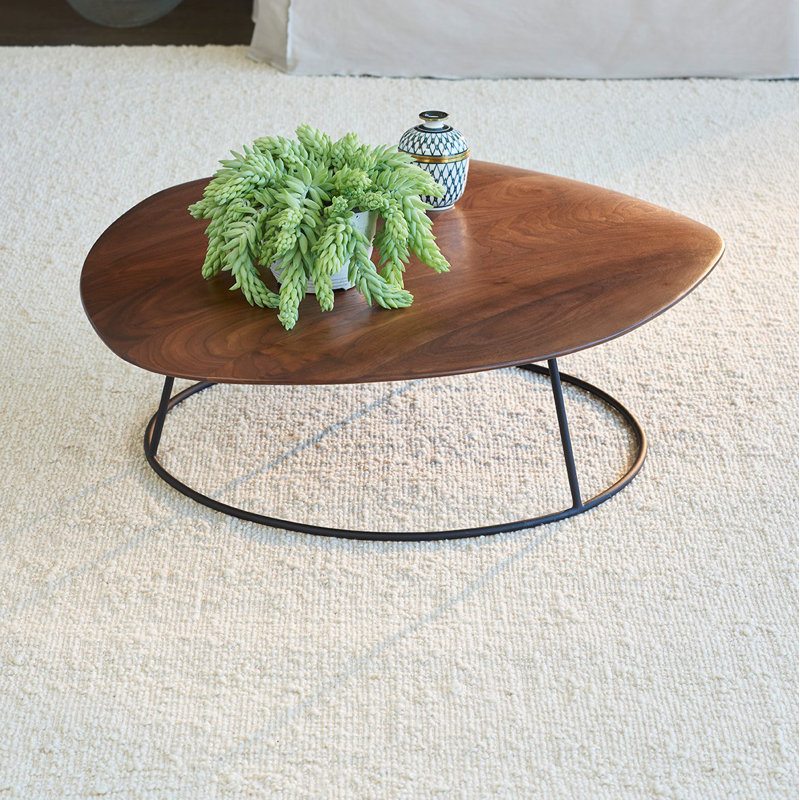 Astrakan Wool Area Rug in Neige, Rectangle 5'7" x 7'11"