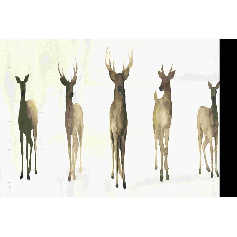 Troupeau de cerfs I, H 8 po x l 12 po
