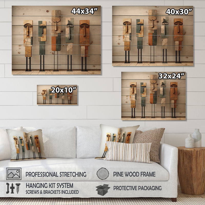 Citronelle - Impression spirituelle sur bois de pin naturel, H 30 po x l 40 po