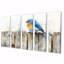 Oiseau bleu sur la clôture de la ferme V - Art mural oiseau - art mural moderne pour le salon-845554776