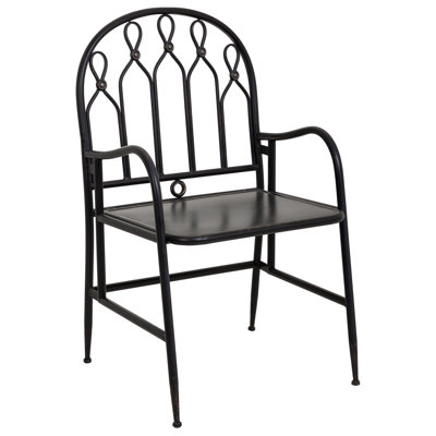 Laurena 45cm H Slat Back Stacking Side Chair in Black