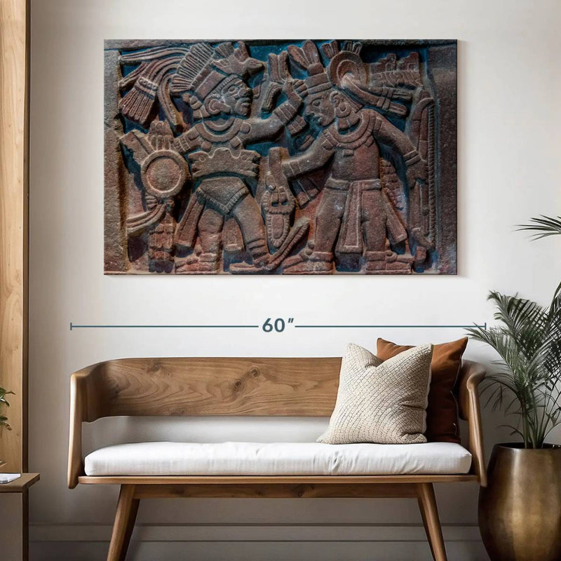 Senne Aztec Stone Carving, 34" H x 51" W