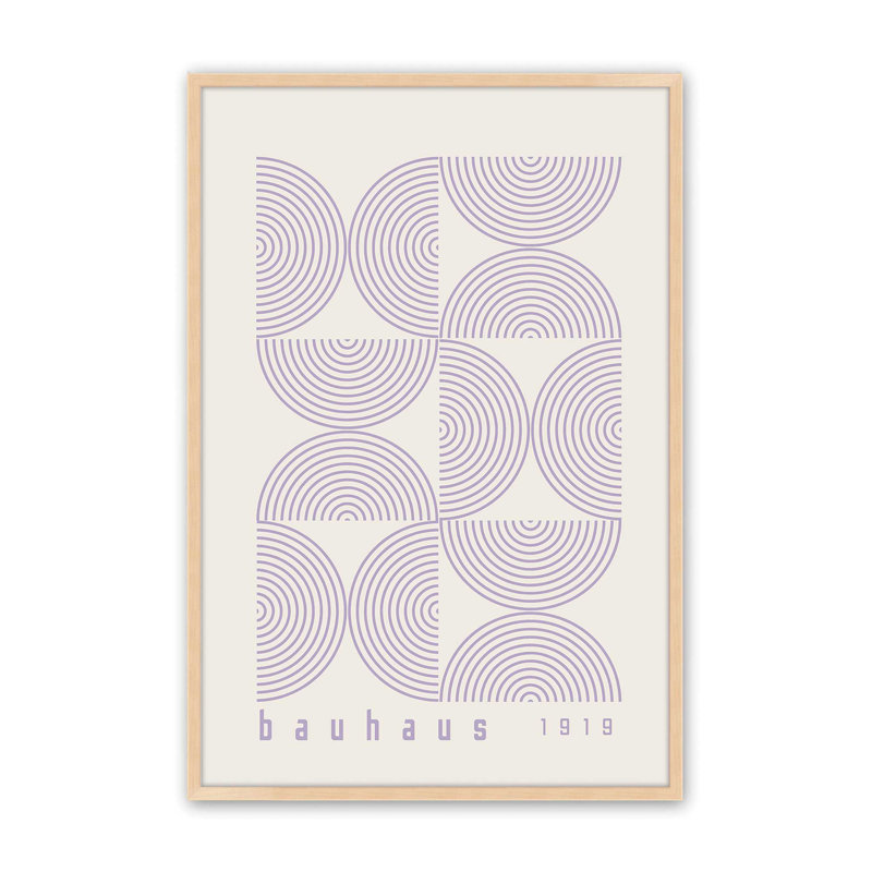 Mauve Bauhaus, affiche de composition I, Érable brut, H 21 po x l 17 po