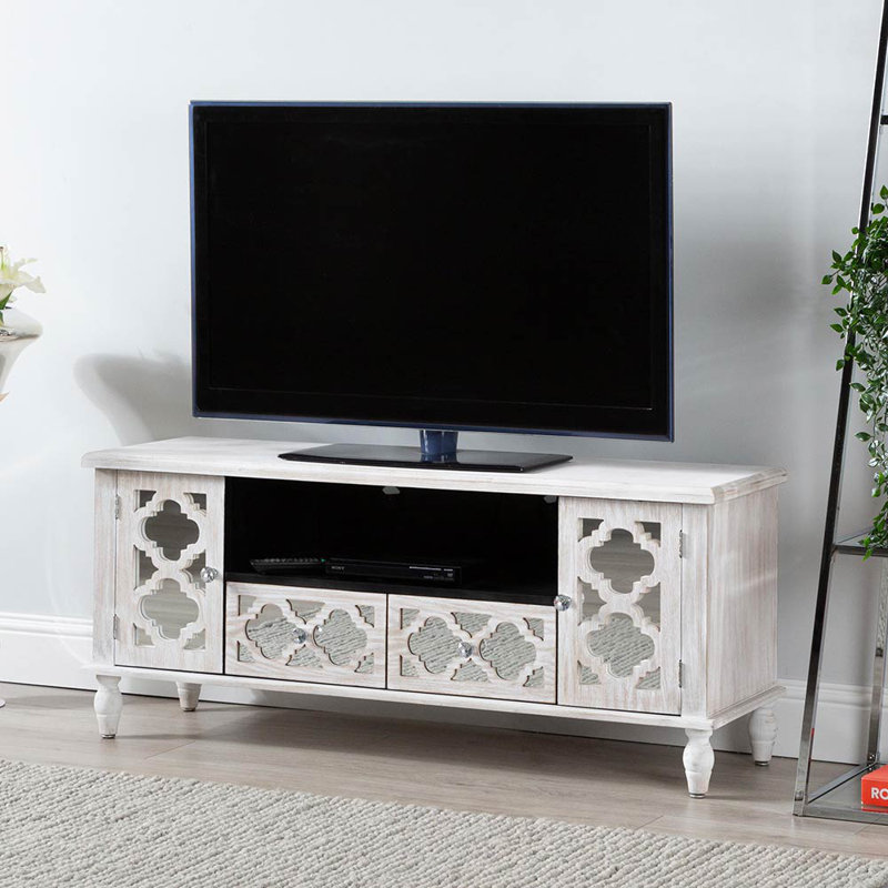 Abraham 50 TV Table for Living Room Bedroom Furniture, Wooden TV Stand with Shelf Storage