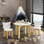 Ensemble de table et de chaises pour enfants 3 pièces, table d'activités pour tout-petits avec 2 chaises à dossier en forme d'ours, table de jeu en bois robuste pour salle de jeux, chambre à coucher, école maternelle, assemblage facile, mobilier sécuritaire et durable pour tout-petits