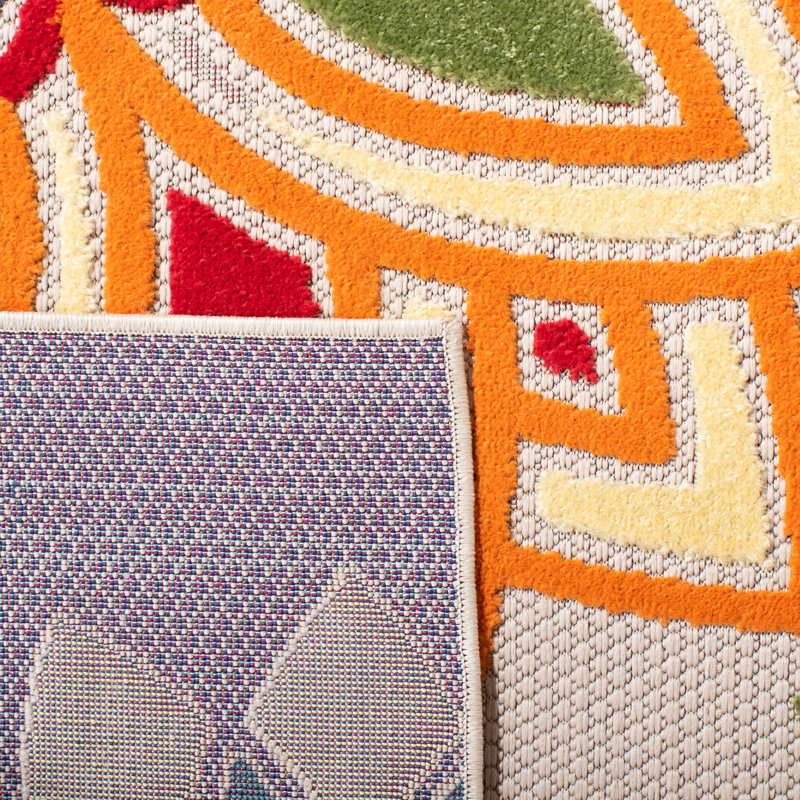 Tapis d'intérieur / extérieur à motif floral Stephine, Tapis de couloir 2 pi 2 po x 7 pi
