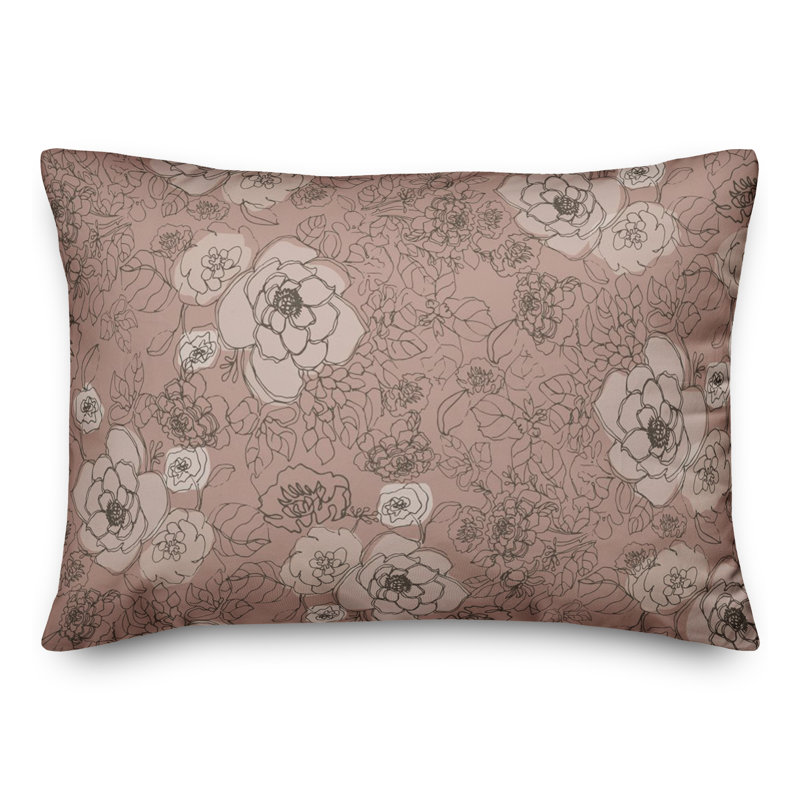 Polyester/Polyester Blend Lumbar Rectangular Pillow Cover & Insert, Pink