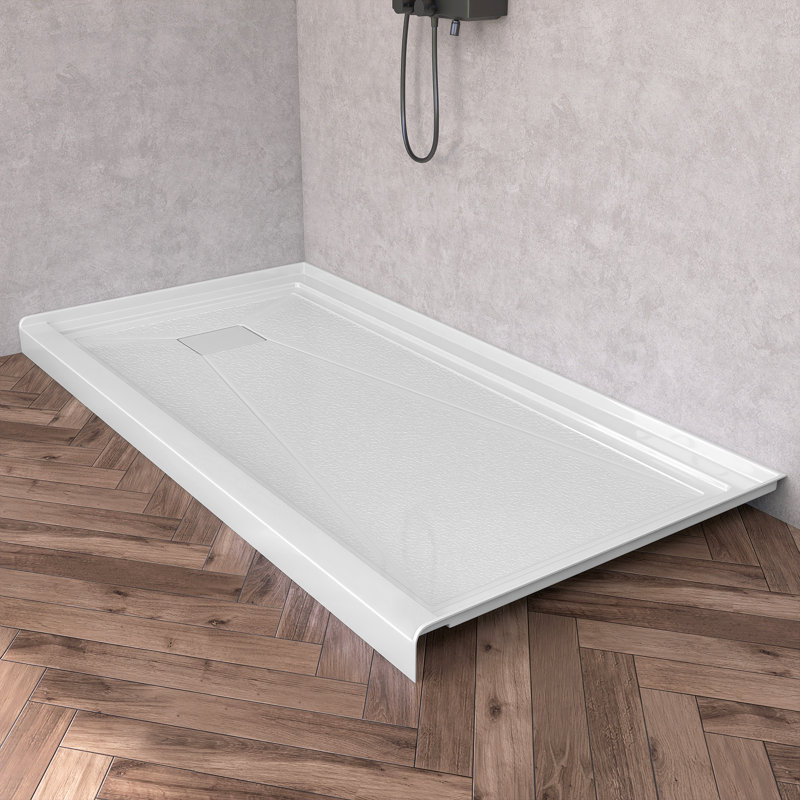 Base de douche rectangulaire en alcôve en acrylique 72 po x 36 po x 72 po x 96 po, Gauche