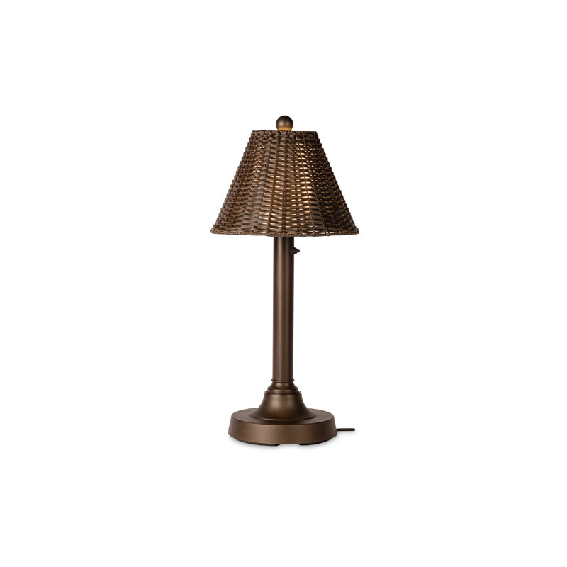 Clarice 30'' Plug-in Outdoor Table Lamp, Walnut