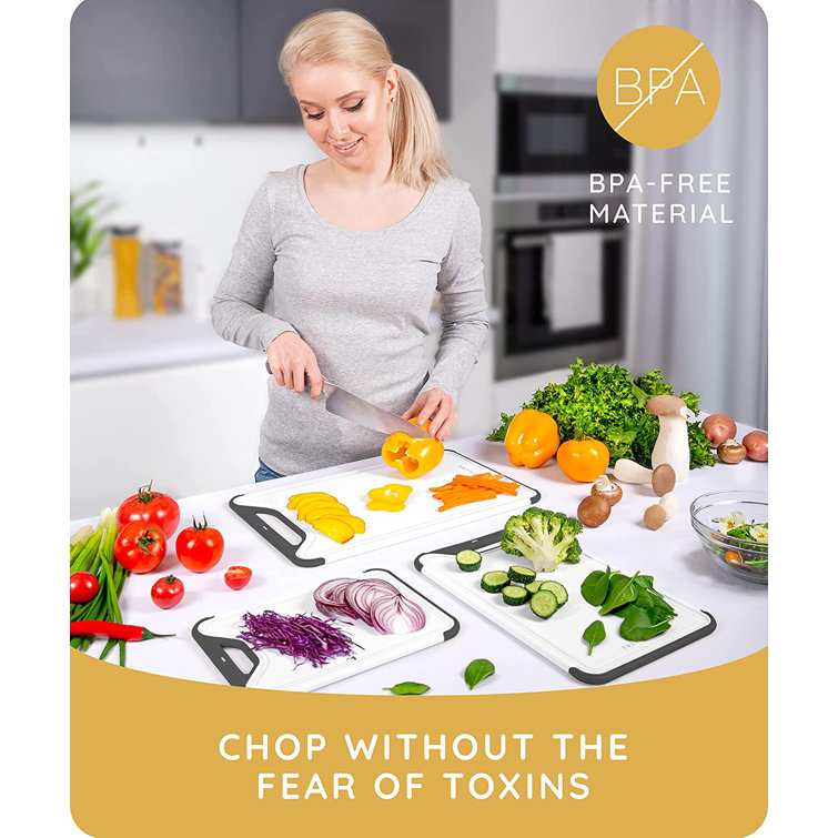 Chopping Board Set, Plastic Cutting Boards For Kitchen, Bpa Free