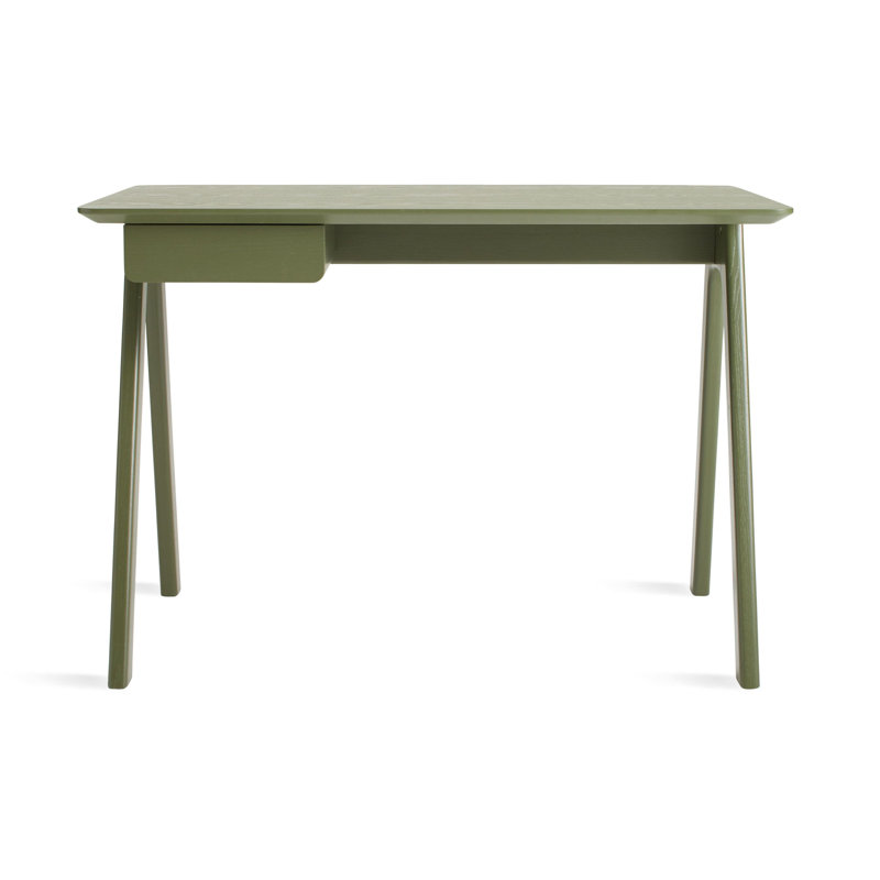 Stash Solid Wood Base Writing Desk, Olive