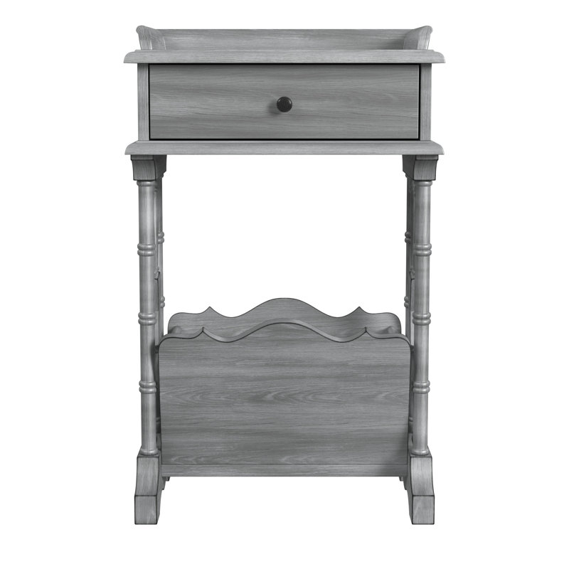 Cummings End Table with Storage, Gray