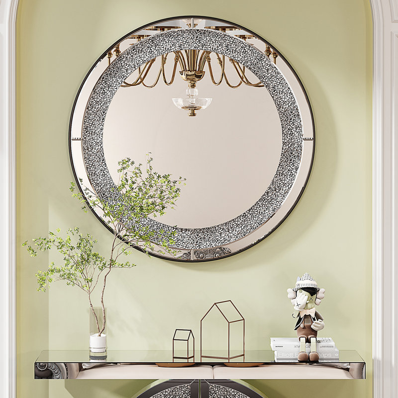Miroir rond en cristal 33,46 "(85Cm)