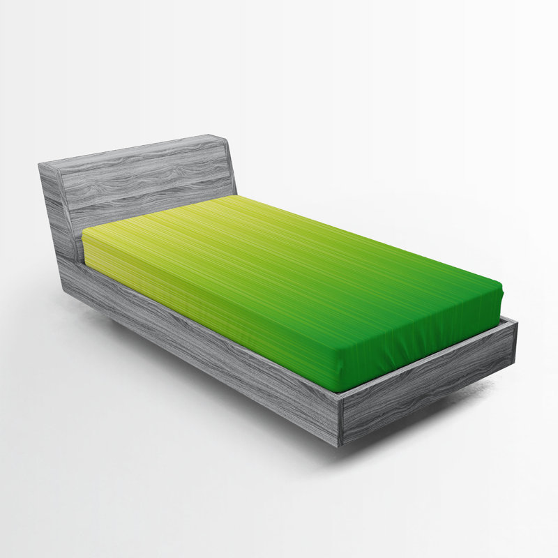 Drap-housse orange Ambesonne, Dégradé vert pâle, Drap-housse pour lit simple TG