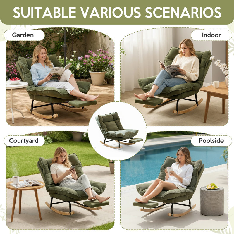 Chaise berçante Corduroy, Vert