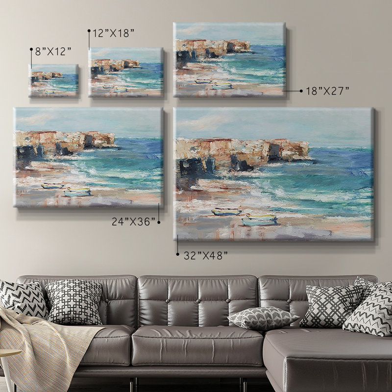 Sea Cliff Study I - Toile tendue avec châssis de qualité supérieure - prête à être accrochée, H 8 po x l 12 po