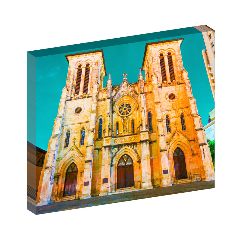 San Fernando, San Antonio, Texas - reproduction de photo sur toile tendue, H 20 po x l 24 po x P 1,5 po