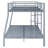 Queen Metal Bunk Bed with Ladder and Guardrails,-102058207-102058211