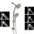 Double Rain Shower Set 5 Setting Bathroom Shower Head Handheld Combo Chrome Shower Head-62311836