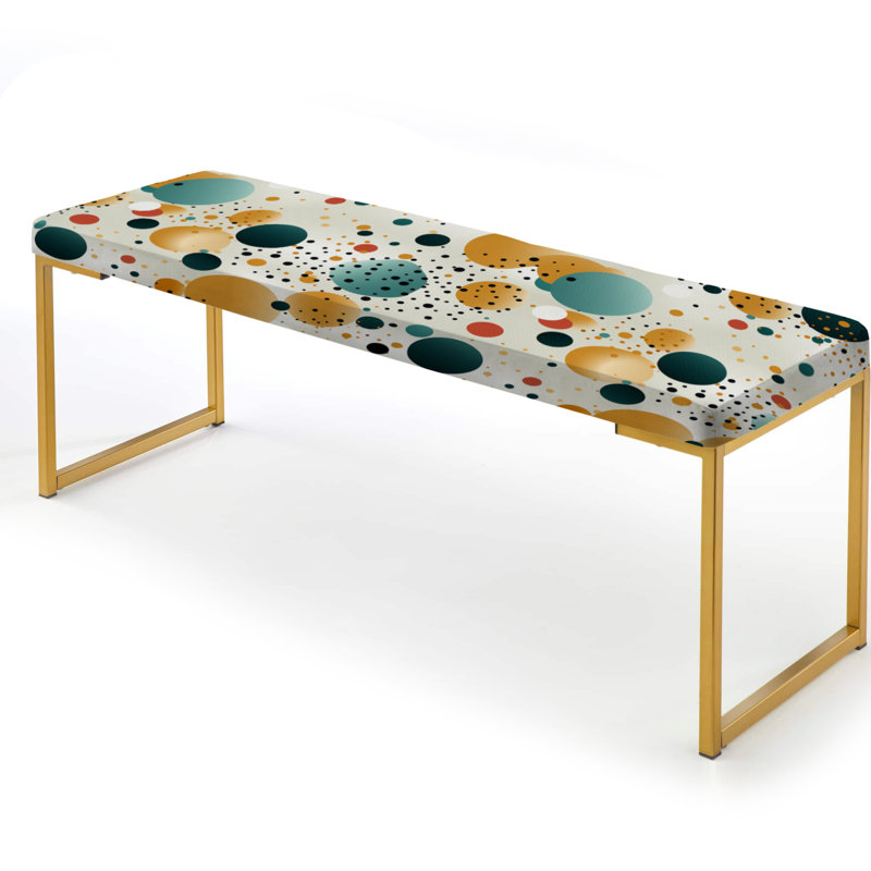 Banc rembourré or, Motif d'influence marocaine à pois I