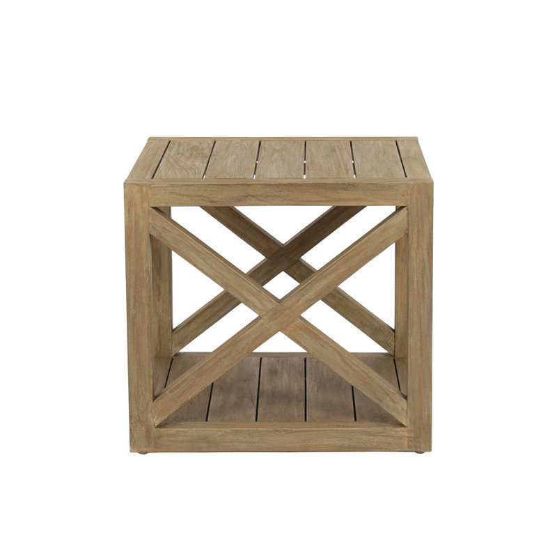 Modena Solid Wood Side Table, Coastal Teak