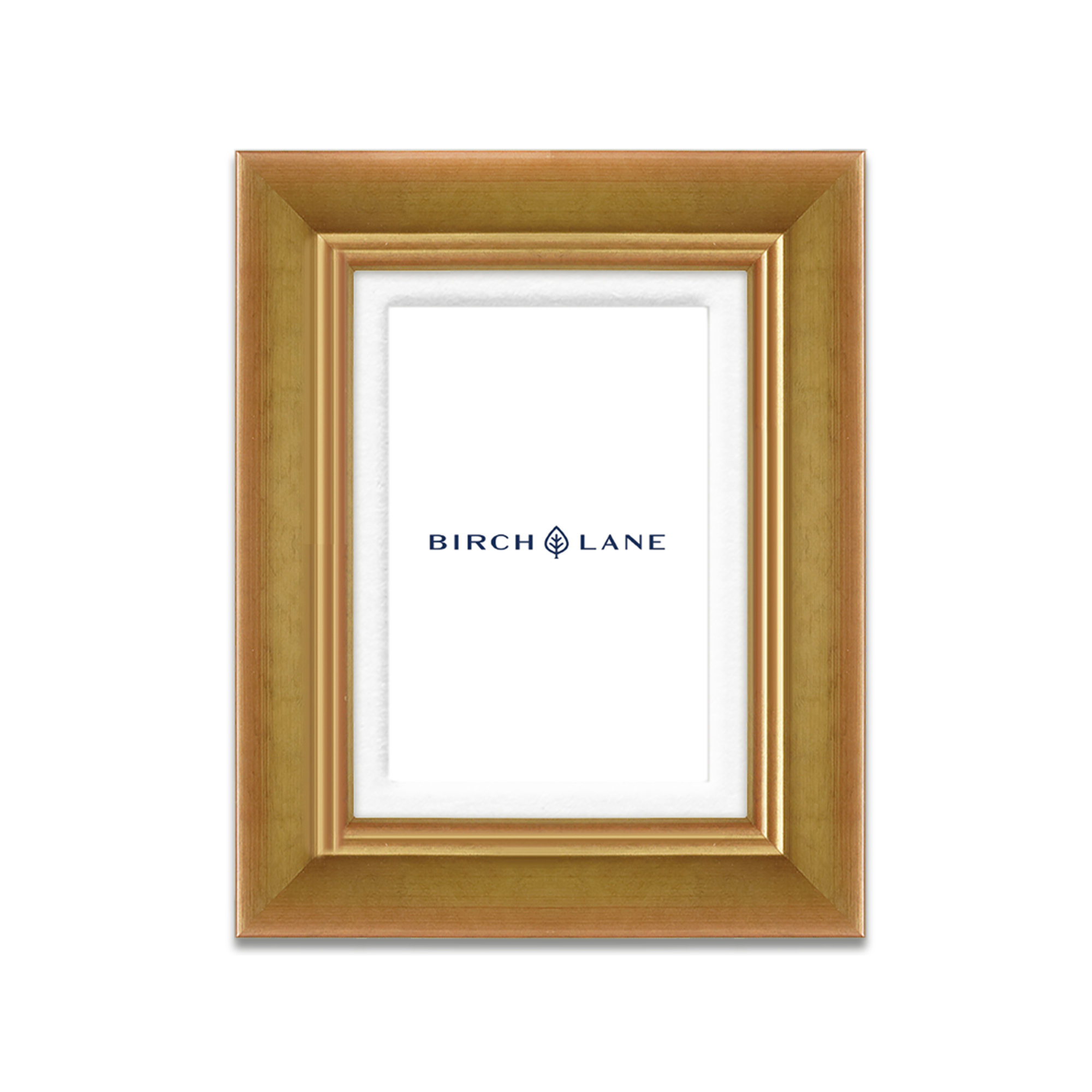 Wood Picture Frame with Mat, Gold, 4" x 6"