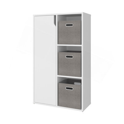 Bookshelf with 6 Shelves and 3 Baskets
