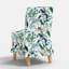 Chaise de salle à manger Louise en bleu paon et blanc-121675423