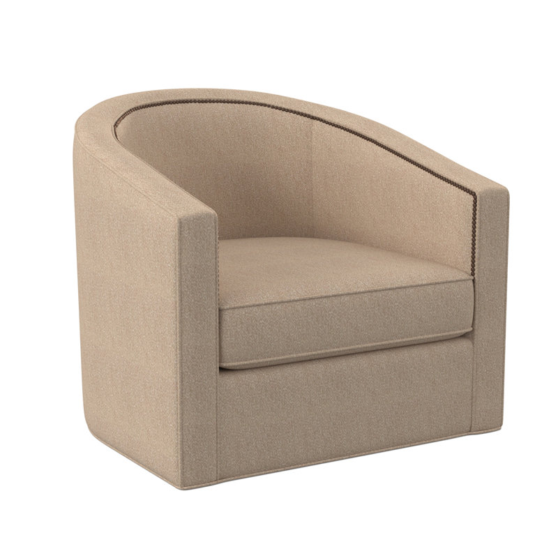 Fauteuil demi-tonneau de 34 po Ambre, Blé Maya, Laiton poli - petite