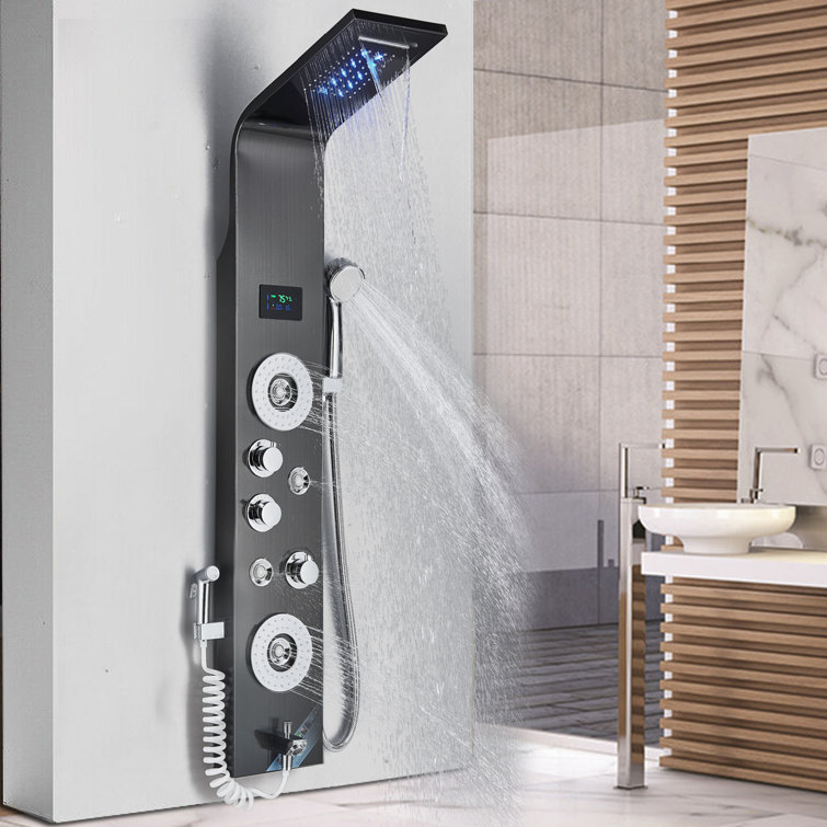 50.39" LED Shower Panel With Fixed Shower Head
