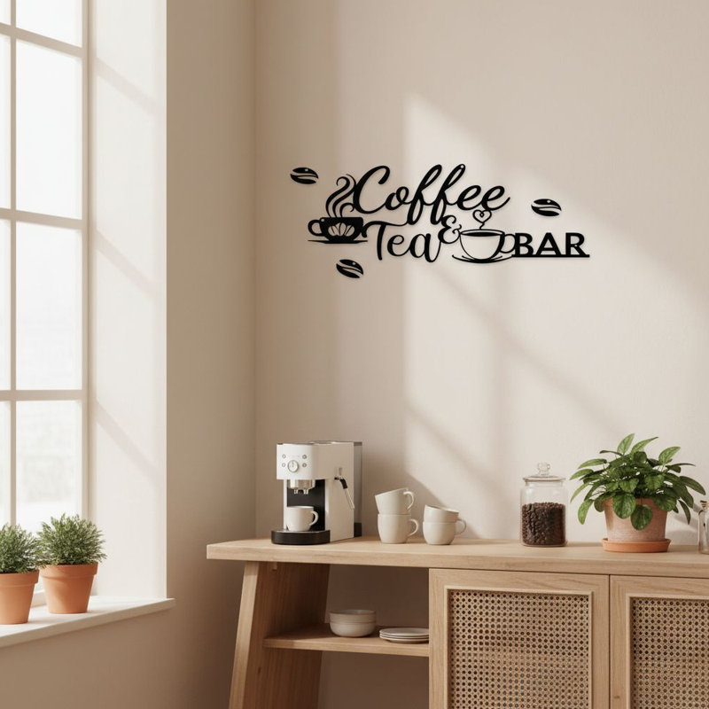 Plaque de café moderne en métal noir