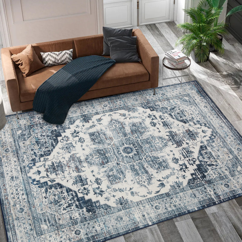 VIlmar Washable Oriental Indoor Rug, Rectangle 9' x 12'