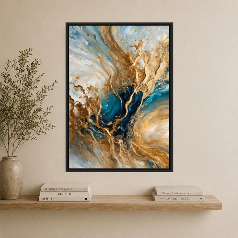 Matthew 3: 16. «Celestial Vision» par Mark Lawrence, H 51,5 po x l 31,5 po x P 2 po, Cadre flottant, Noir