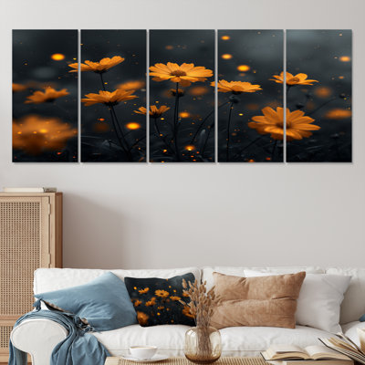 «Yellow Yellow Golden Hour Cornflowers II», ensemble d'art sur toile