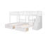 Lit superposé double au-dessus de simple et simple, lit superposé triple en bois avec tiroirs et garde-corps (blanc)-1636270882
