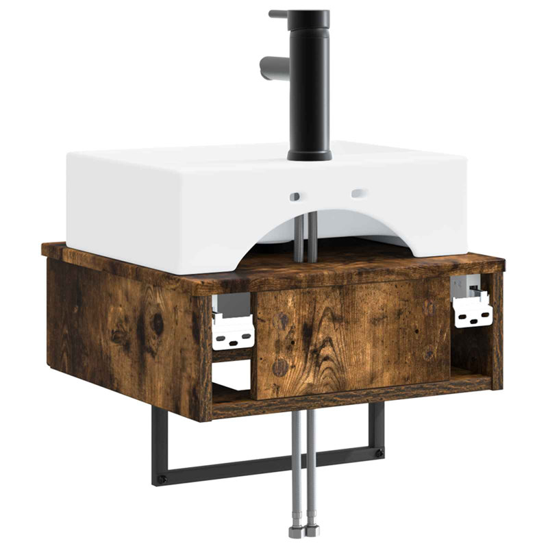 400 mm Bathroom Vanity, Smoked Oak
