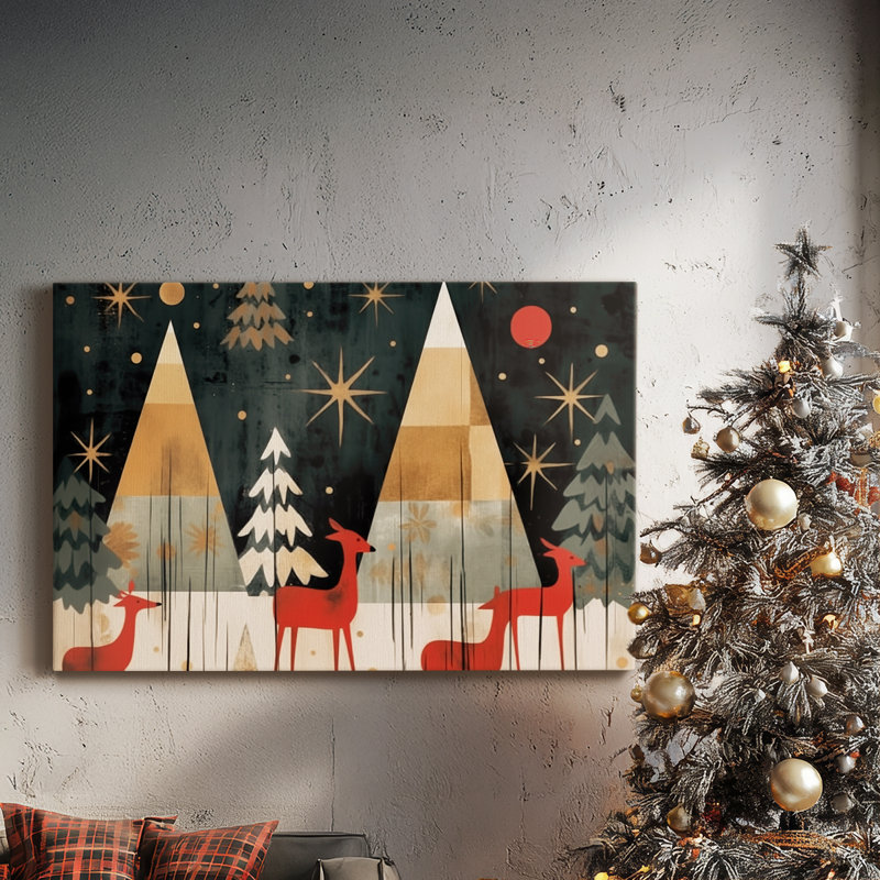 Twilight of Warm Lantern Icicles-Toile tendue avec châssis de qualité supérieure, H 24 po x l 36 po