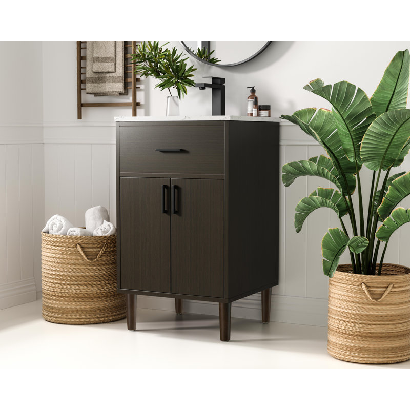 Meuble-lavabo simple 20 po Chandler, Brun moka
