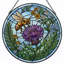 Panneau de vitrail abeille chardon, H 12 po-1654165203