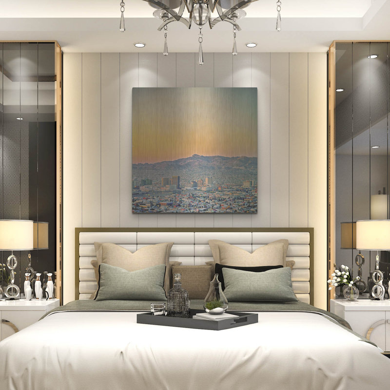«El Paso Sunrise» par Mark A Paulda, art mural en métal, H 36 po x l 36 po