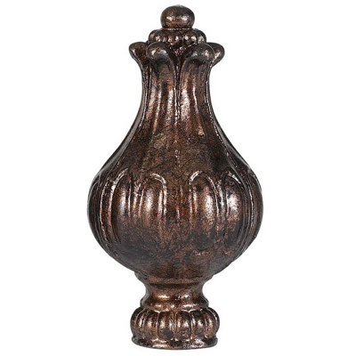 Rust 3in Metal Cast Finial Classic Design for Standard Size Lamp Harp