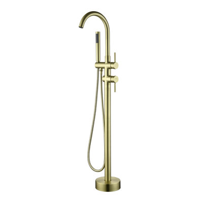 1 Handle Floor Clawfoot Tub Faucet with Diverter